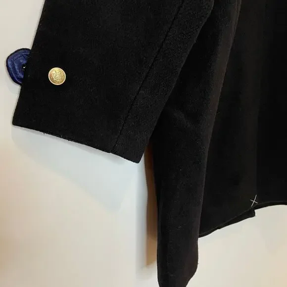 J.Crew Toscana Coat Italian Stadium Cloth Wool Midi City Classic CE180 Black 6 - Picture 10 of 16